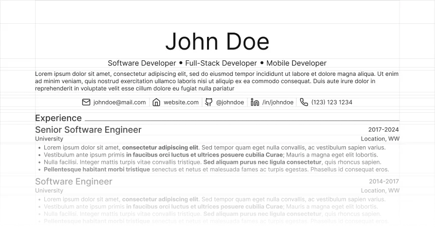 Image containing a resume built with HeyCV